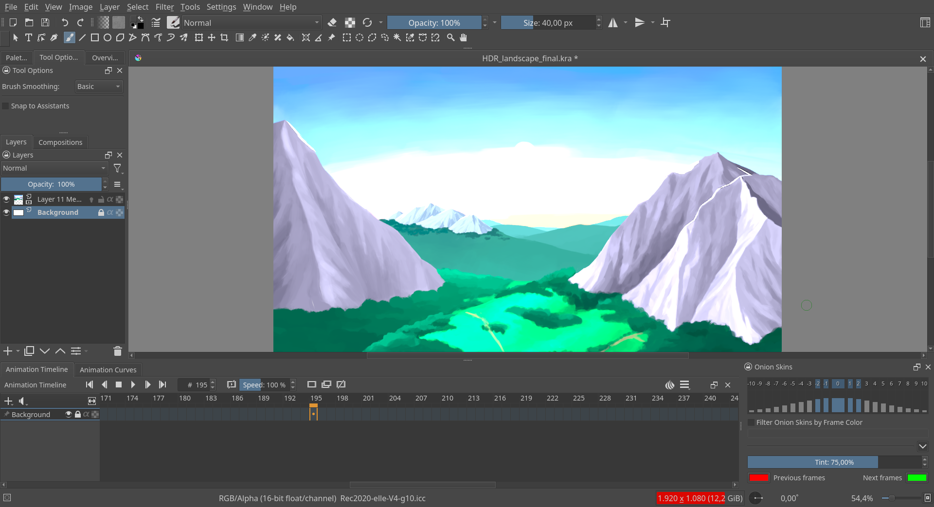 Krita comic and storyboard production toolset on canvas